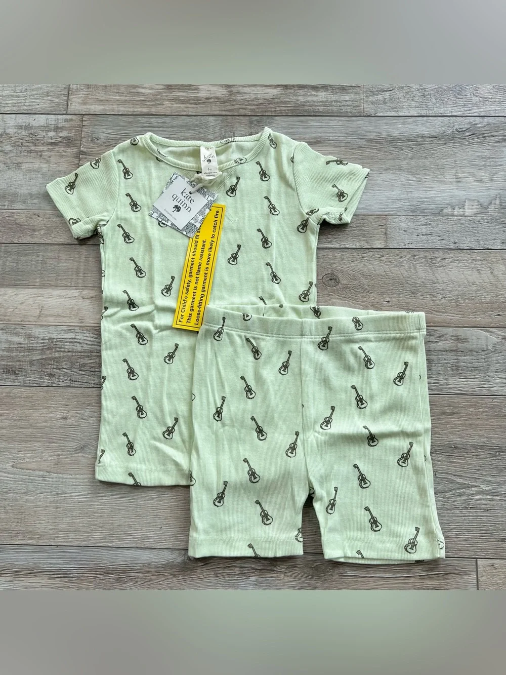 NWT Kate Quinn Organic Cotton Guitar Pajama Set Size 6